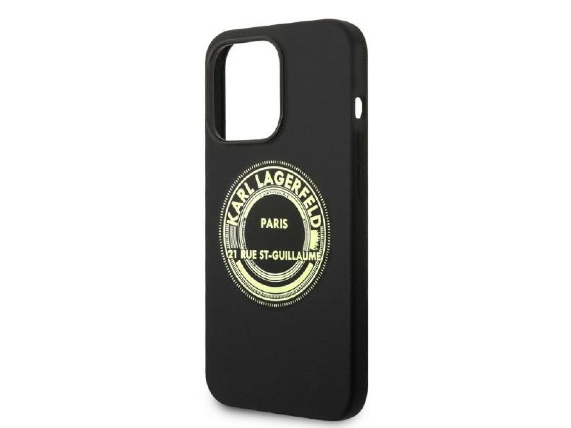 Funda de silicona Karl Lagerfeld RSG para iPhone 14 Pro - negra