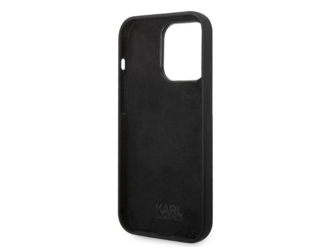 Funda de silicona Karl Lagerfeld RSG para iPhone 14 Pro - negra