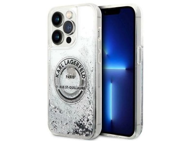 Karl Lagerfeld KLHCP14LLCRSGRS iPhone 14 Pro 6.1" plata / carcasa rígida plateada Liquid Glitter RSG Karl Lagerfeld KLHCP14LLCRSGRS iPhone 14 Pro 6.1" plata / carcasa rígida plateada Liquid Glitter RSG