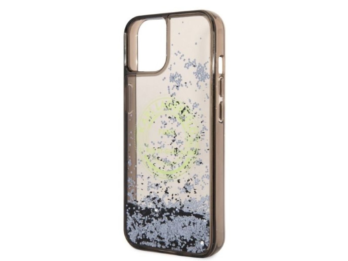 Capa Karl Lagerfeld Liquid Glitter RSG para iPhone 14 Plus - preta