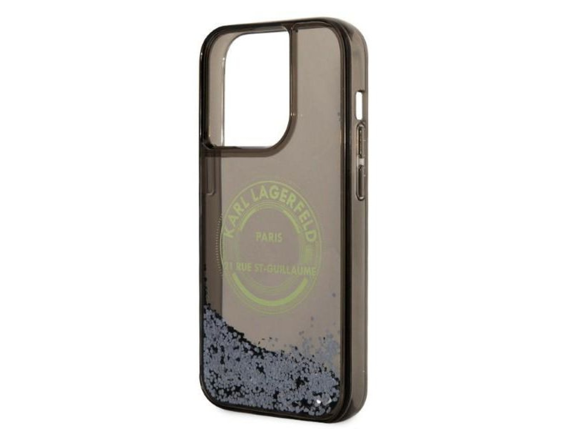 Funda Karl Lagerfeld Liquid Glitter RSG para iPhone 14 Pro - negra