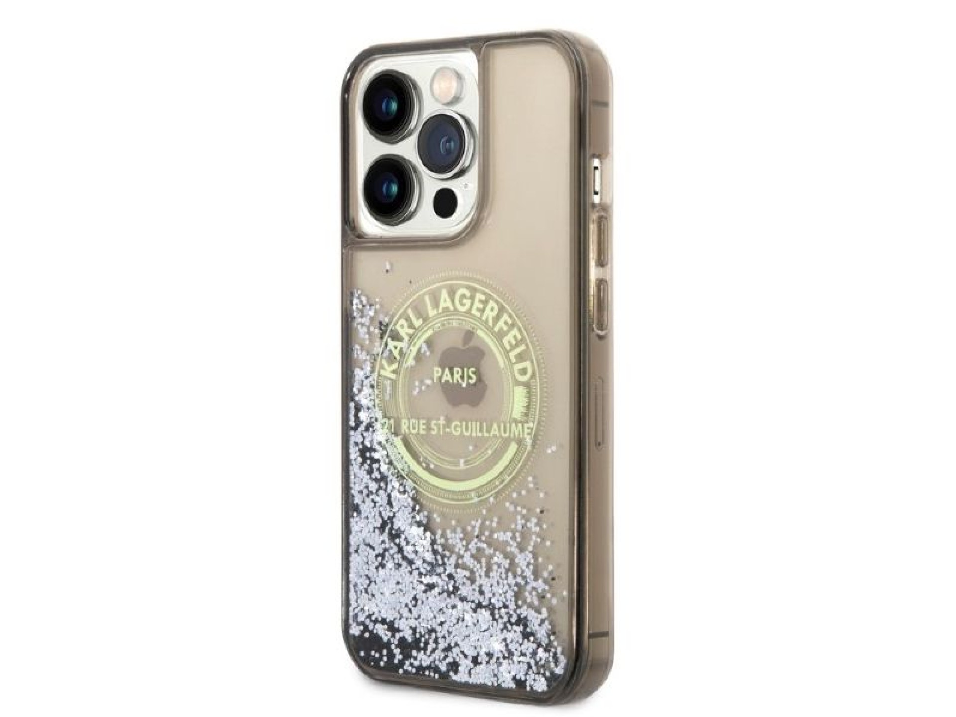 Funda Karl Lagerfeld Liquid Glitter RSG para iPhone 14 Pro Max - negra