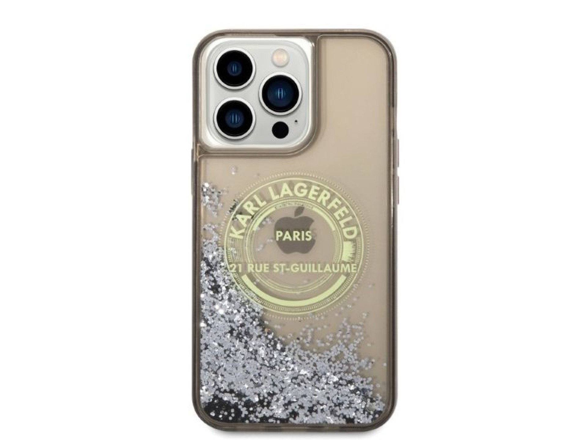 Funda Karl Lagerfeld Liquid Glitter RSG para iPhone 14 Pro Max - negra