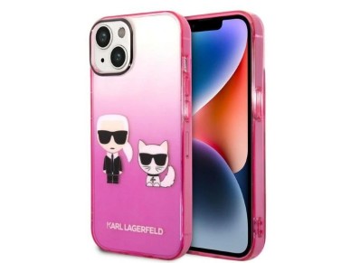 Karl Lagerfeld Gradient Ikonik Karl&Choupette Case for iPhone 14 Plus - Pink Karl Lagerfeld Gradient Ikonik Karl&Choupette Case for iPhone 14 Plus - Pink
