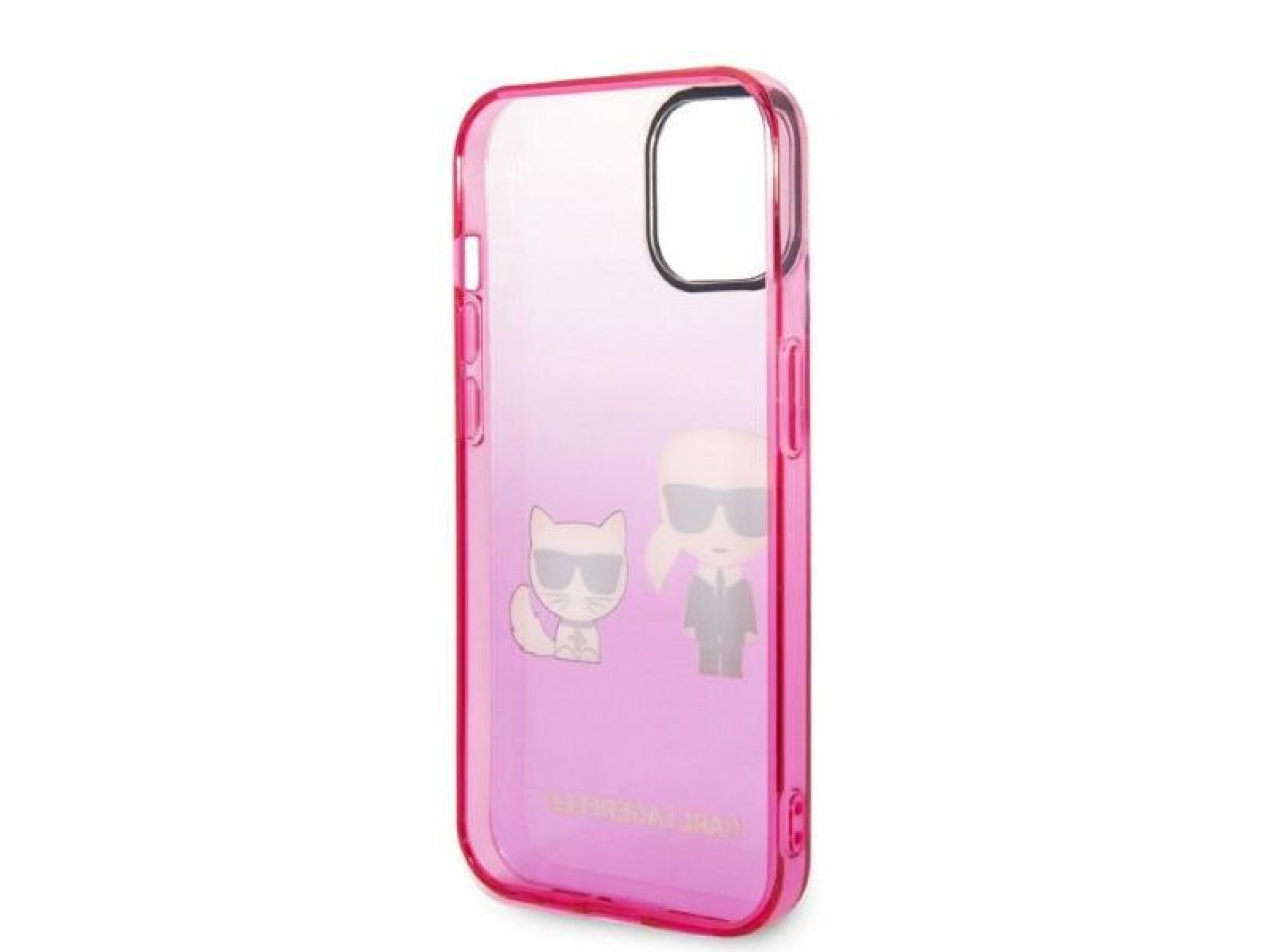 Funda Karl Lagerfeld Gradient Ikonik Karl&Choupette para iPhone 14 Plus - Rosa