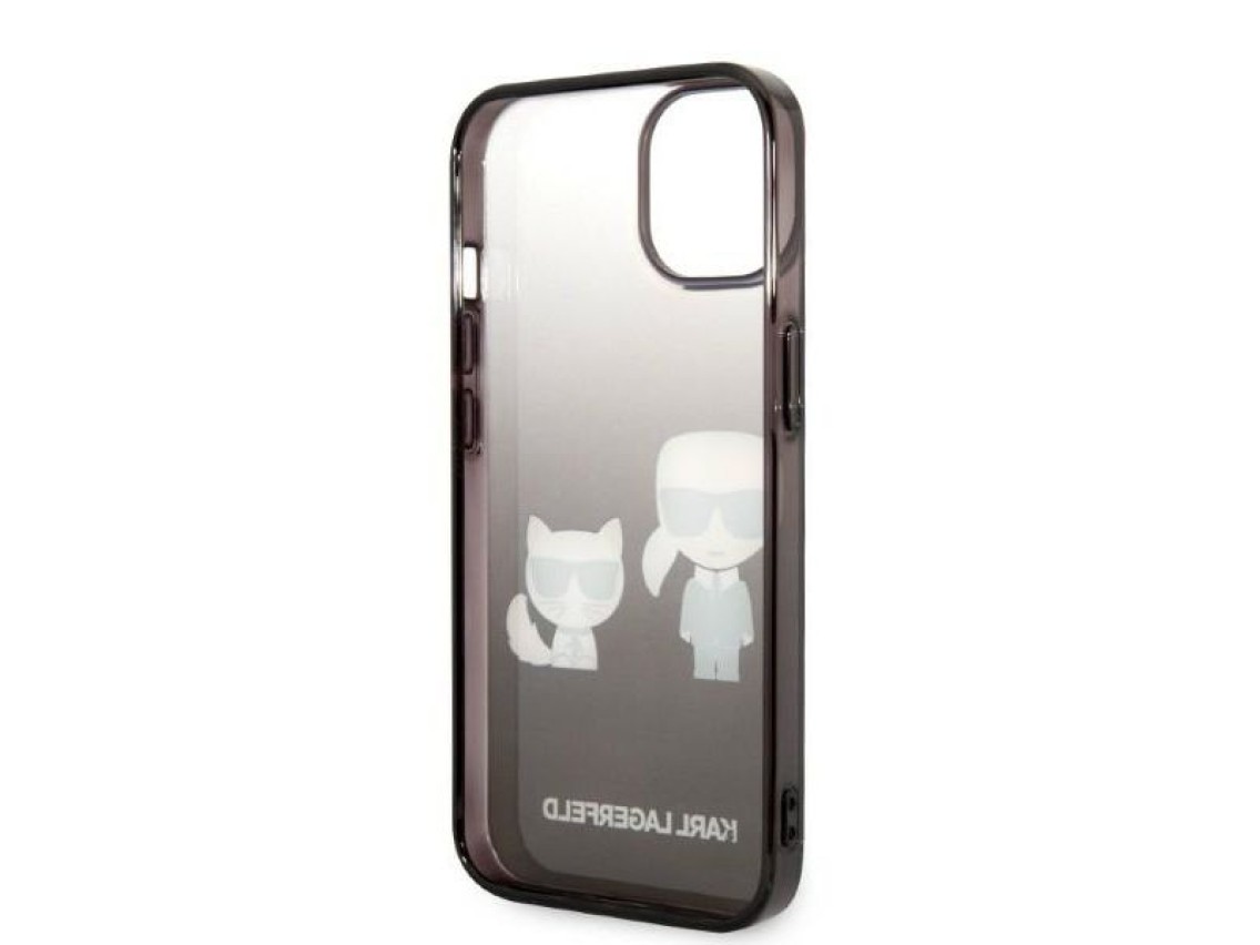 Funda rígida Karl Lagerfeld KLHCP14STGKCK para iPhone 14 de 6,1" negra/negra con degradado Ikonik Ka