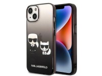 Karl Lagerfeld KLHCP14MTGKCK Capa rígida preta/preta com degradê Ikonik Karl & Choupette para iPhone Karl Lagerfeld KLHCP14MTGKCK Capa rígida preta/preta com degradê Ikonik Karl & Choupette para iPhone