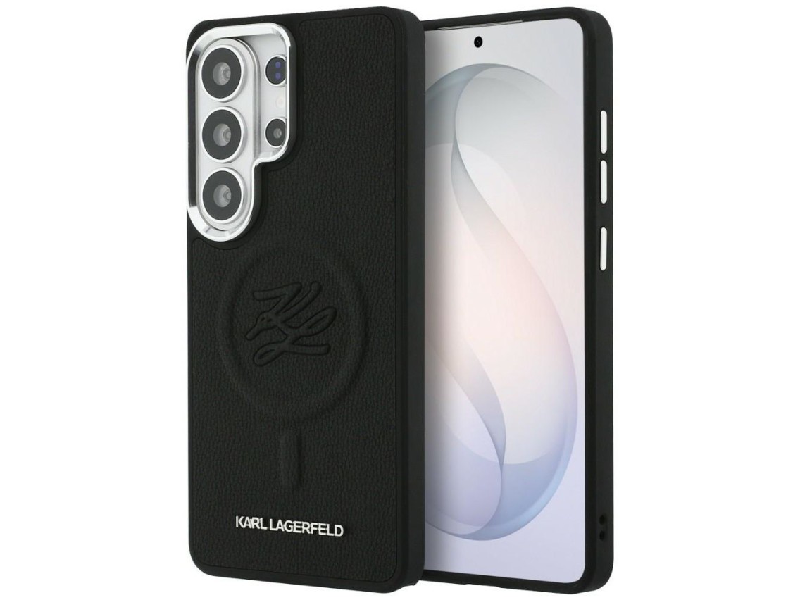 Funda MagSafe con iniciales grabadas de Karl Lagerfeld para Samsung Galaxy S26 Ultra - Negra