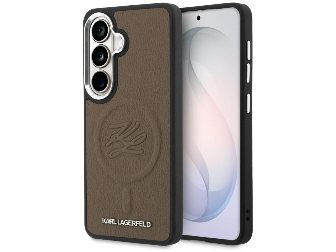 Funda MagSafe con iniciales grabadas de Karl Lagerfeld para Samsung Galaxy S26+ - Marrón