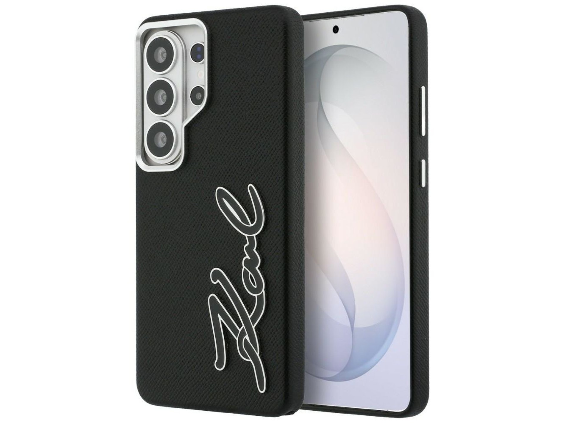 Funda con logotipo de resina metálica texturizada Karl Lagerfeld para Samsung Galaxy S26 Ultra - Neg