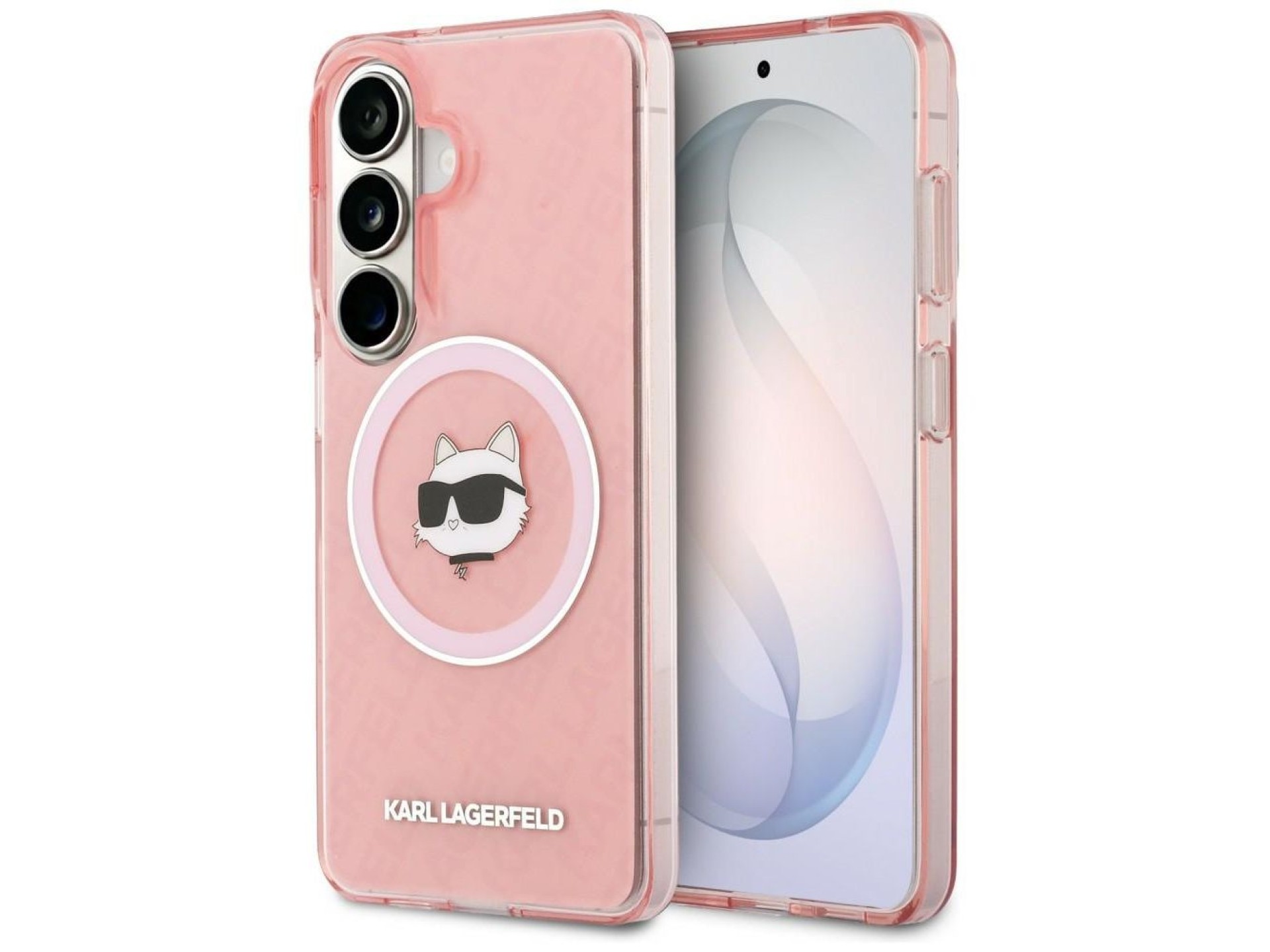 Funda Karl Lagerfeld IML Repeated Choupette MagSafe para Samsung Galaxy S26 Plus - Rosa