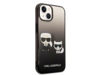 Karl Lagerfeld KLHCP14MTGKCK Capa rígida preta/preta com degradê Ikonik Karl & Choupette para iPhone Karl Lagerfeld KLHCP14MTGKCK Capa rígida preta/preta com degradê Ikonik Karl & Choupette para iPhone