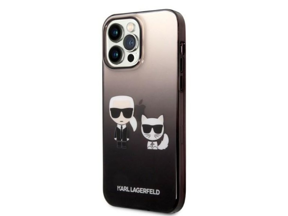 Karl Lagerfeld KLHCP14LTGKCK iPhone 14 Pro 6.1 "carcasa rígida negra / negro degradado Ikonik Karl &