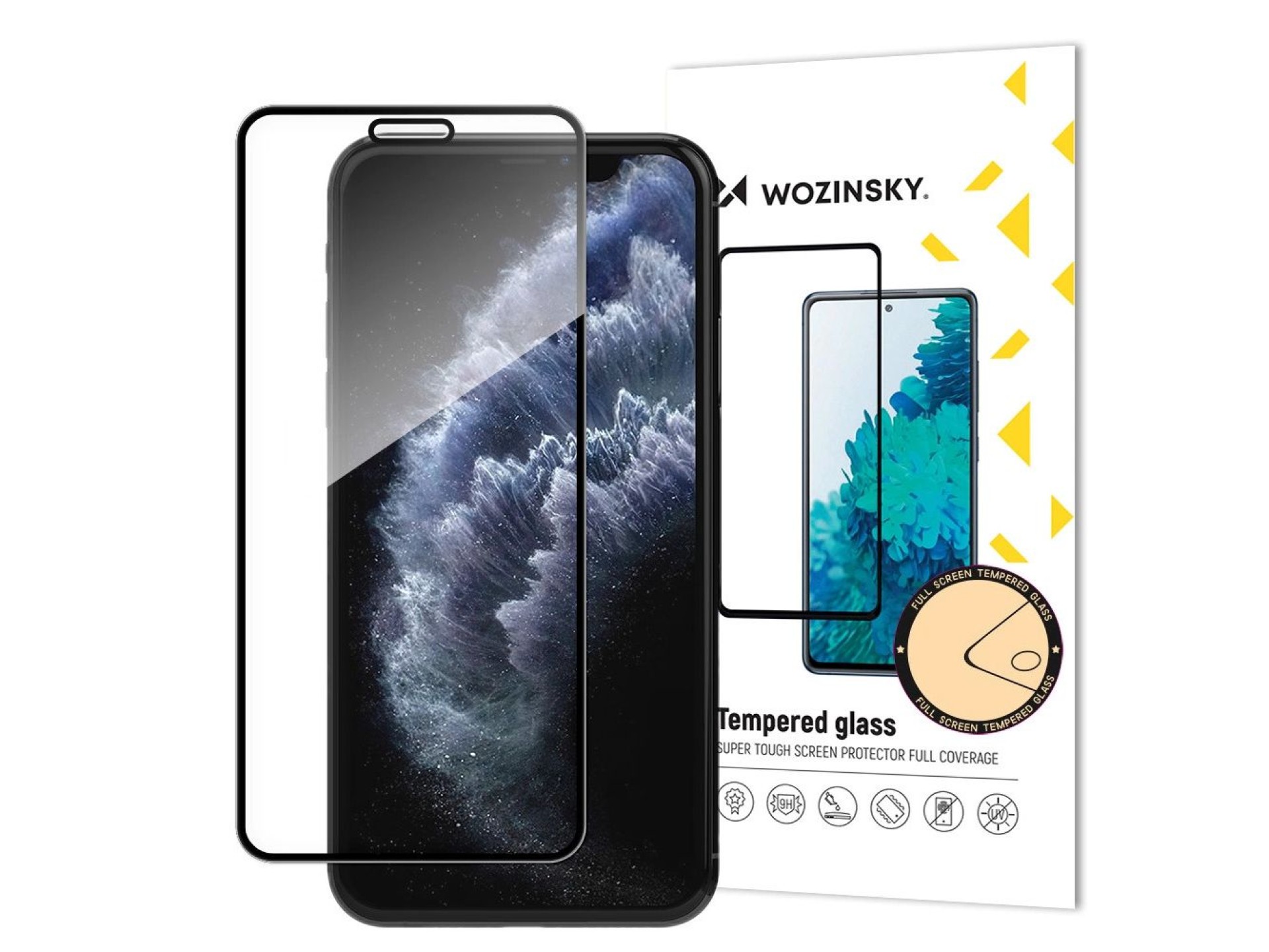 Wozinsky super tough full glue tempered glass full screen with frame case friendly Apple iphone 11 p