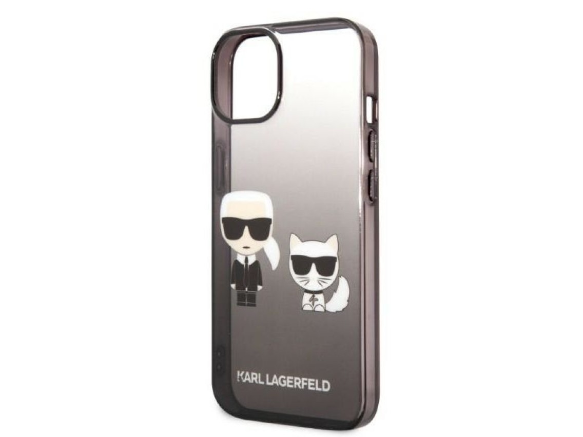 Karl Lagerfeld KLHCP14LTGKCK iPhone 14 Pro 6.1 "carcasa rígida negra / negro degradado Ikonik Karl &