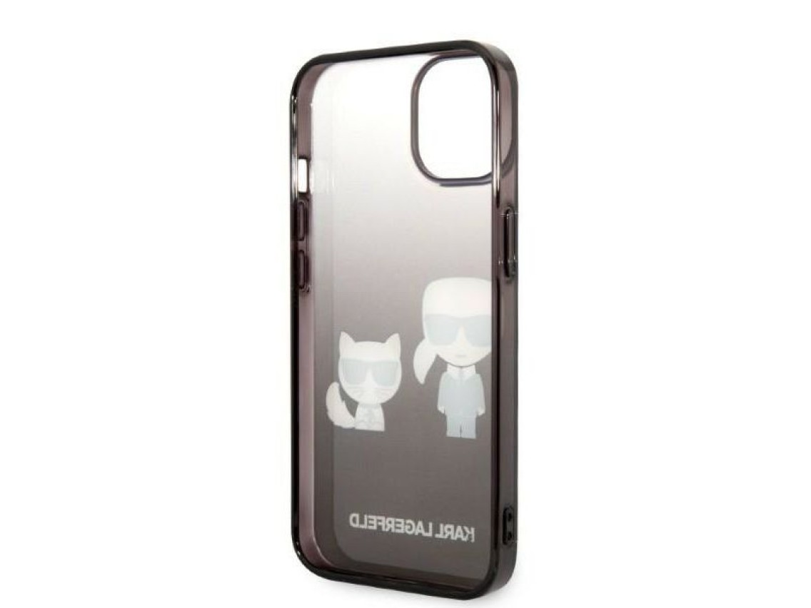 Karl Lagerfeld KLHCP14LTGKCK iPhone 14 Pro 6.1 "carcasa rígida negra / negro degradado Ikonik Karl &