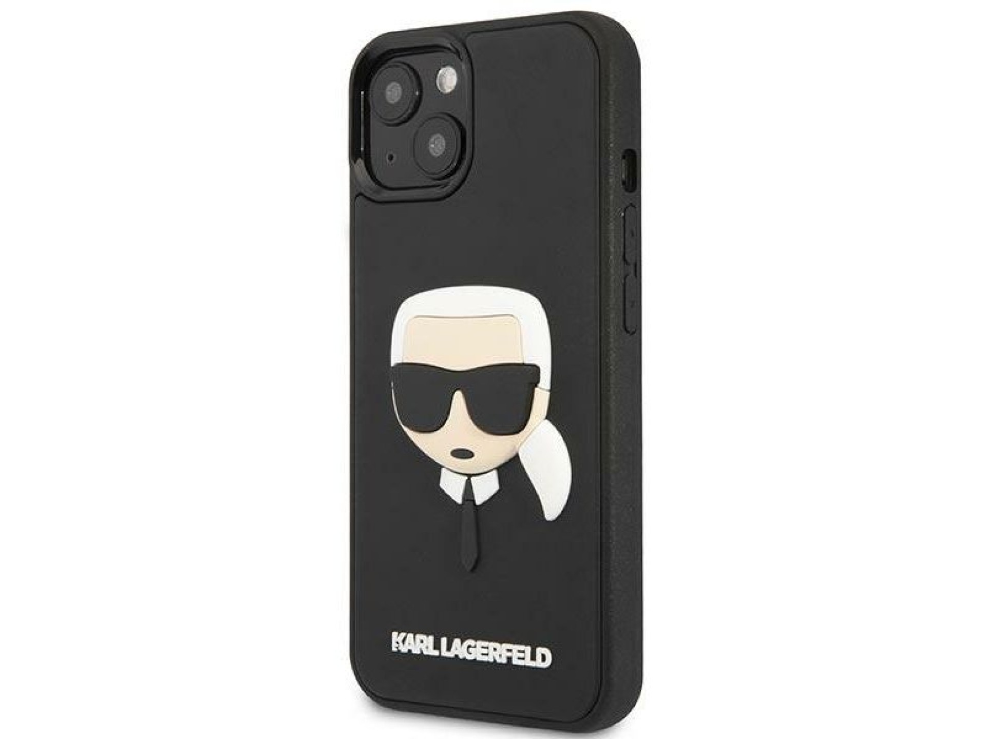 Capa rígida preta Karl Lagerfeld KLHCP14MKH3DBK para iPhone 14 Plus de 6,7 polegadas com relevo 3D e