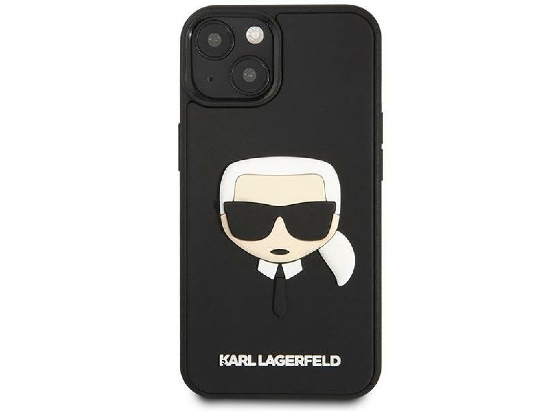 Capa rígida preta Karl Lagerfeld KLHCP14MKH3DBK para iPhone 14 Plus de 6,7 polegadas com relevo 3D e