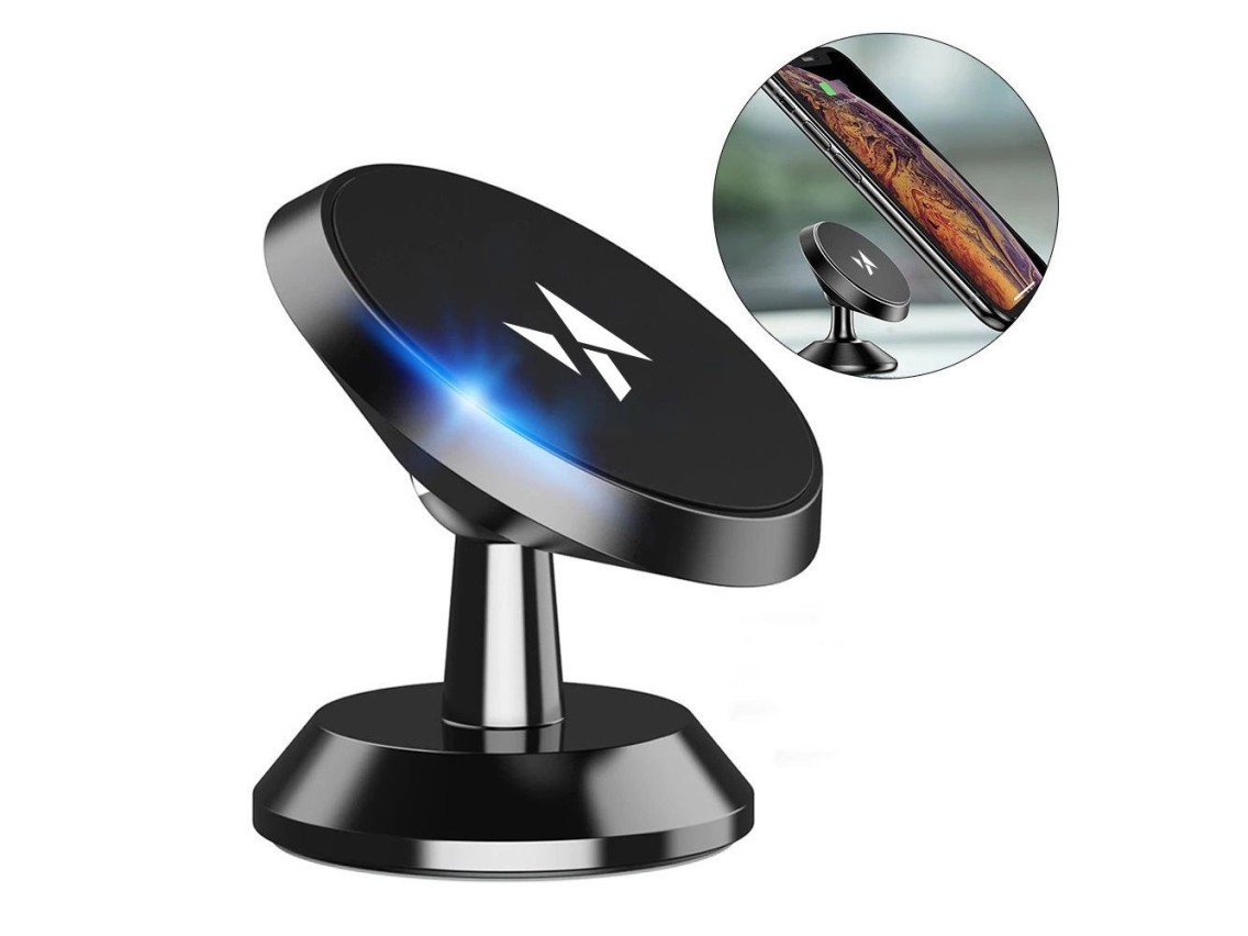 Soporte magnético para coche Wozinsky para salpicadero, 360°, autoadhesivo, negro (WMH-05)