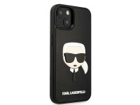 Capa rígida preta Karl Lagerfeld KLHCP14MKH3DBK para iPhone 14 Plus de 6,7 polegadas com relevo 3D e Capa rígida preta Karl Lagerfeld KLHCP14MKH3DBK para iPhone 14 Plus de 6,7 polegadas com relevo 3D e