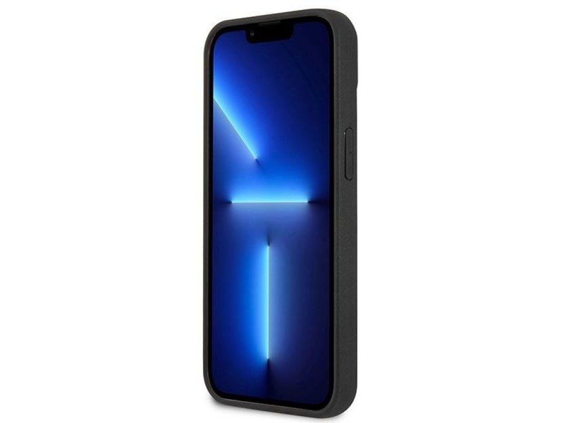 Capa rígida preta Karl Lagerfeld KLHCP14MKH3DBK para iPhone 14 Plus de 6,7 polegadas com relevo 3D e