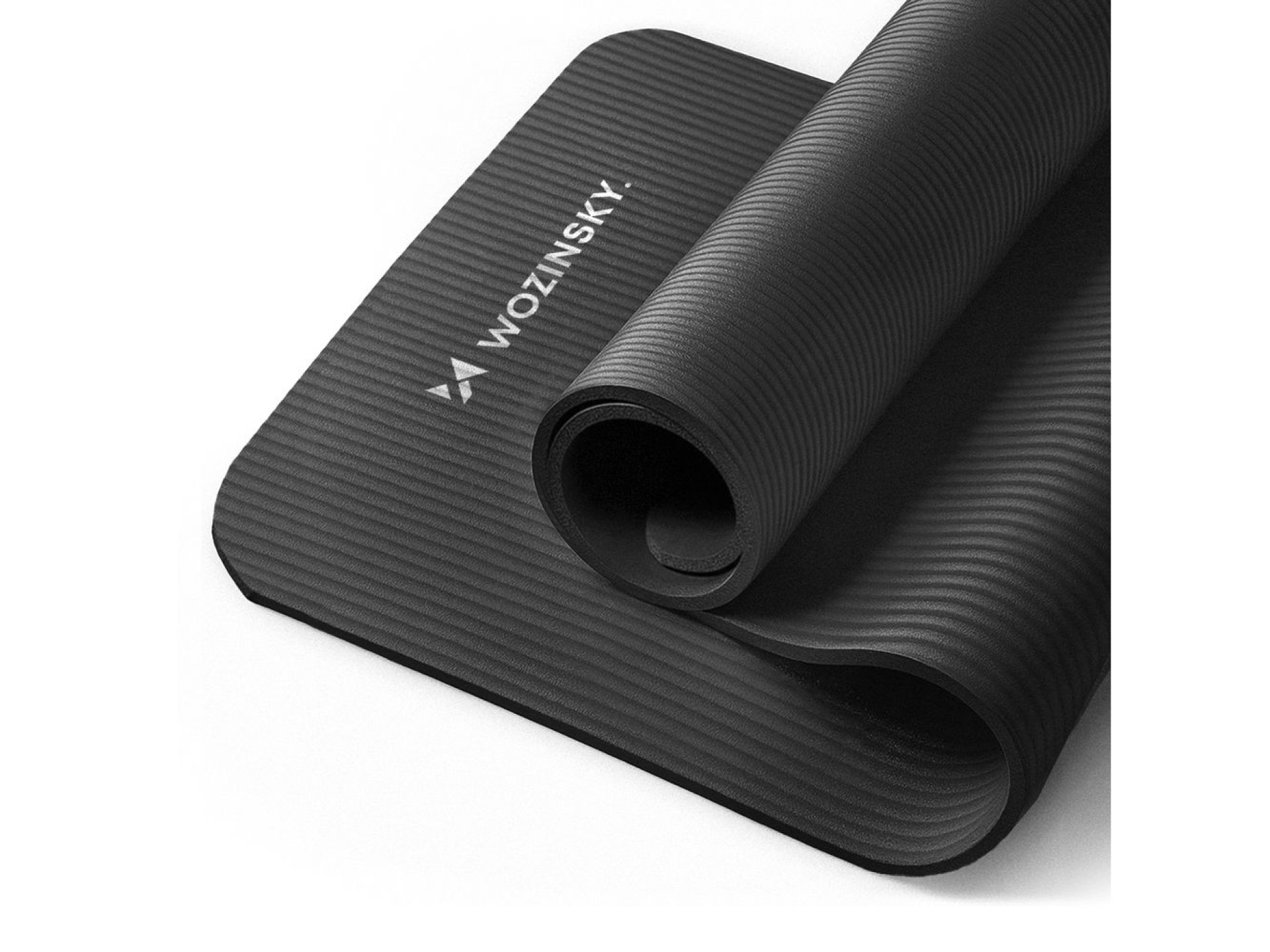 Esterilla de ejercicios Wozinsky de 181 x 63 x 0,9 cm de grosor, para gimnasia y yoga, color negro.