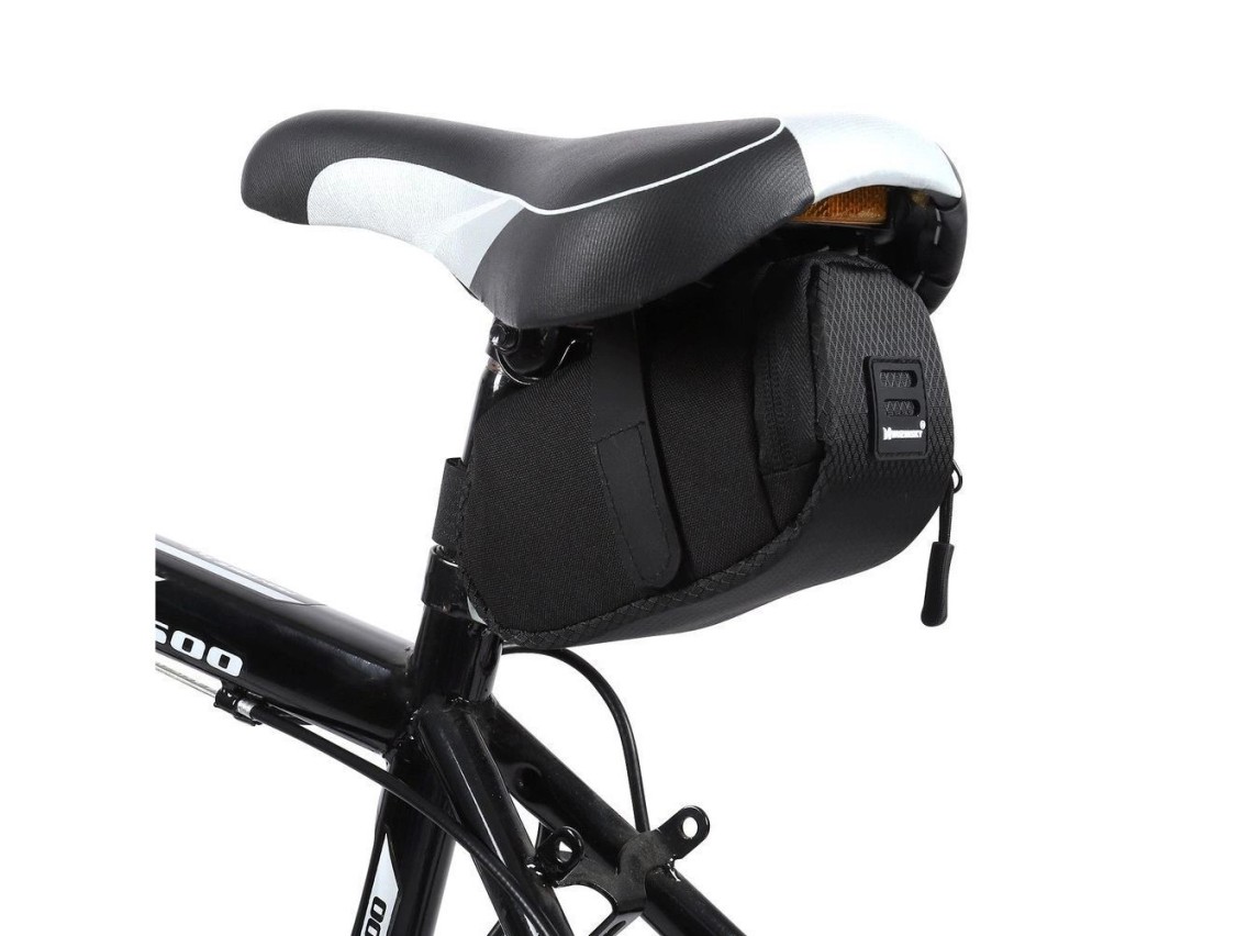 Bolsa de selim pequena para bicicleta Wozinsky 0,6 l preta (WBB8BK preta)