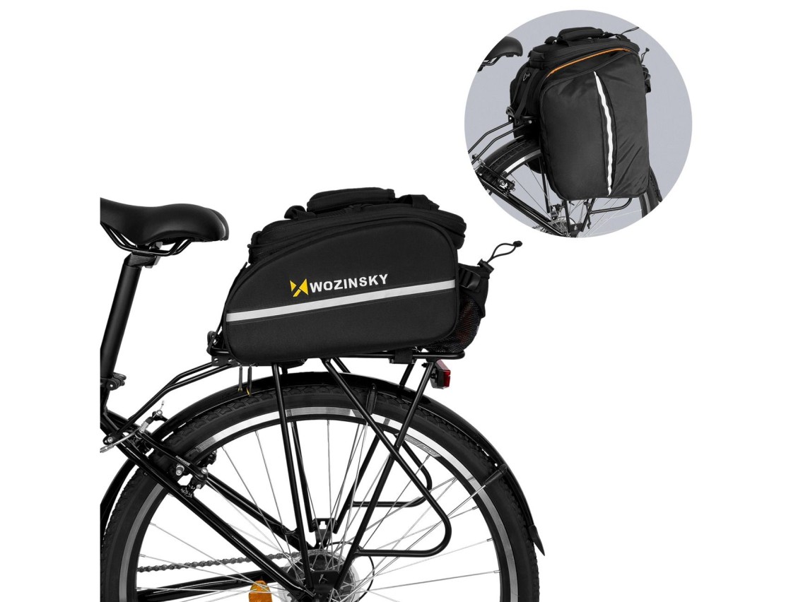 Wozinsky large bike rack bag 35l + rain cover black (WBB19BK)