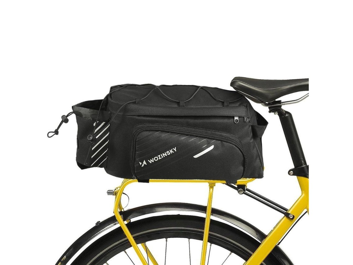 Wozinsky Bike Pannier Rack Bag with Shoulder Strap 9L (Rain Cover Included) Black (WBB22BK)