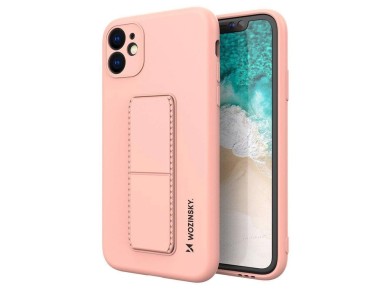 Wozinsky Kickstand Case iPhone 12 Pro Max Silicone Case with Stand Pink Wozinsky Kickstand Case iPhone 12 Pro Max Silicone Case with Stand Pink