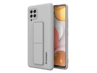Wozinsky Kickstand Case silicone case with stand Samsung Galaxy A42 5G case gray