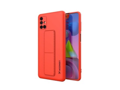Capa Wozinsky Kickstand, capa de silicone com suporte para Samsung Galaxy M51 vermelha Capa Wozinsky Kickstand, capa de silicone com suporte para Samsung Galaxy M51 vermelha