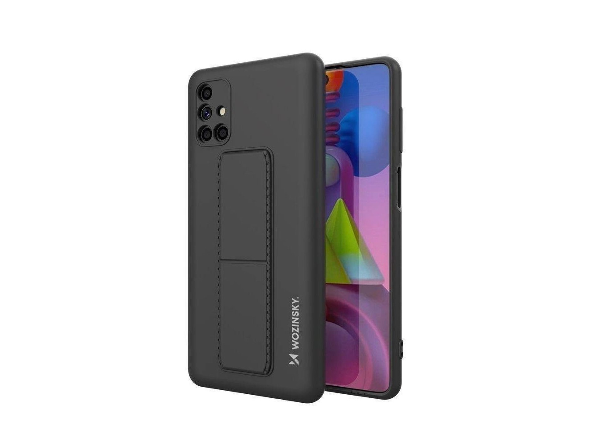 Wozinsky Kickstand Case silicone case with stand for Samsung Galaxy M51 black
