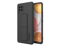 Capa Wozinsky Kickstand, capa de silicone com suporte para Samsung Galaxy A42 5G, preta
