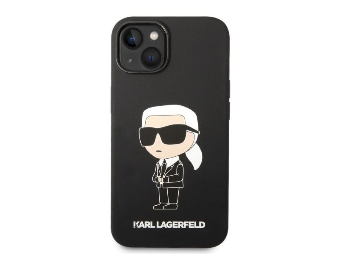 Funda de silicona Karl Lagerfeld Ikonik para iPhone 14 Plus - negra