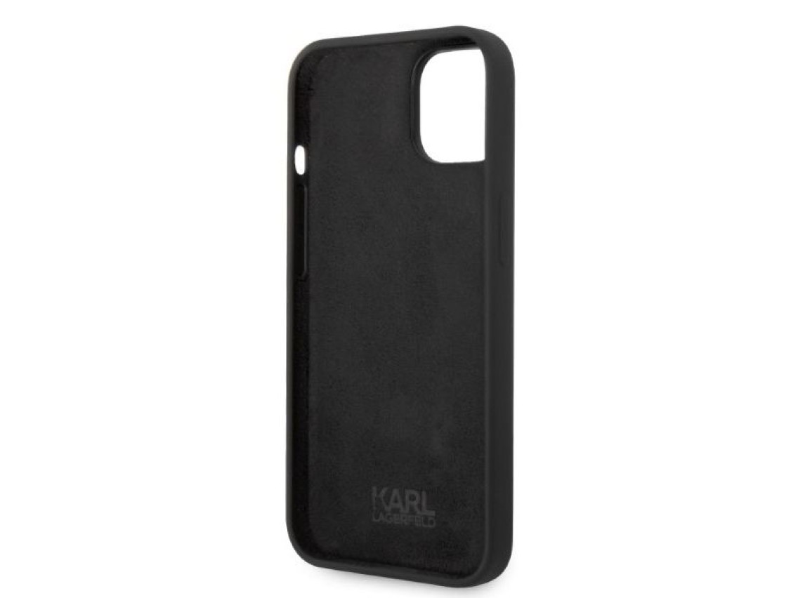 Funda de silicona Karl Lagerfeld Ikonik para iPhone 14 Plus - negra