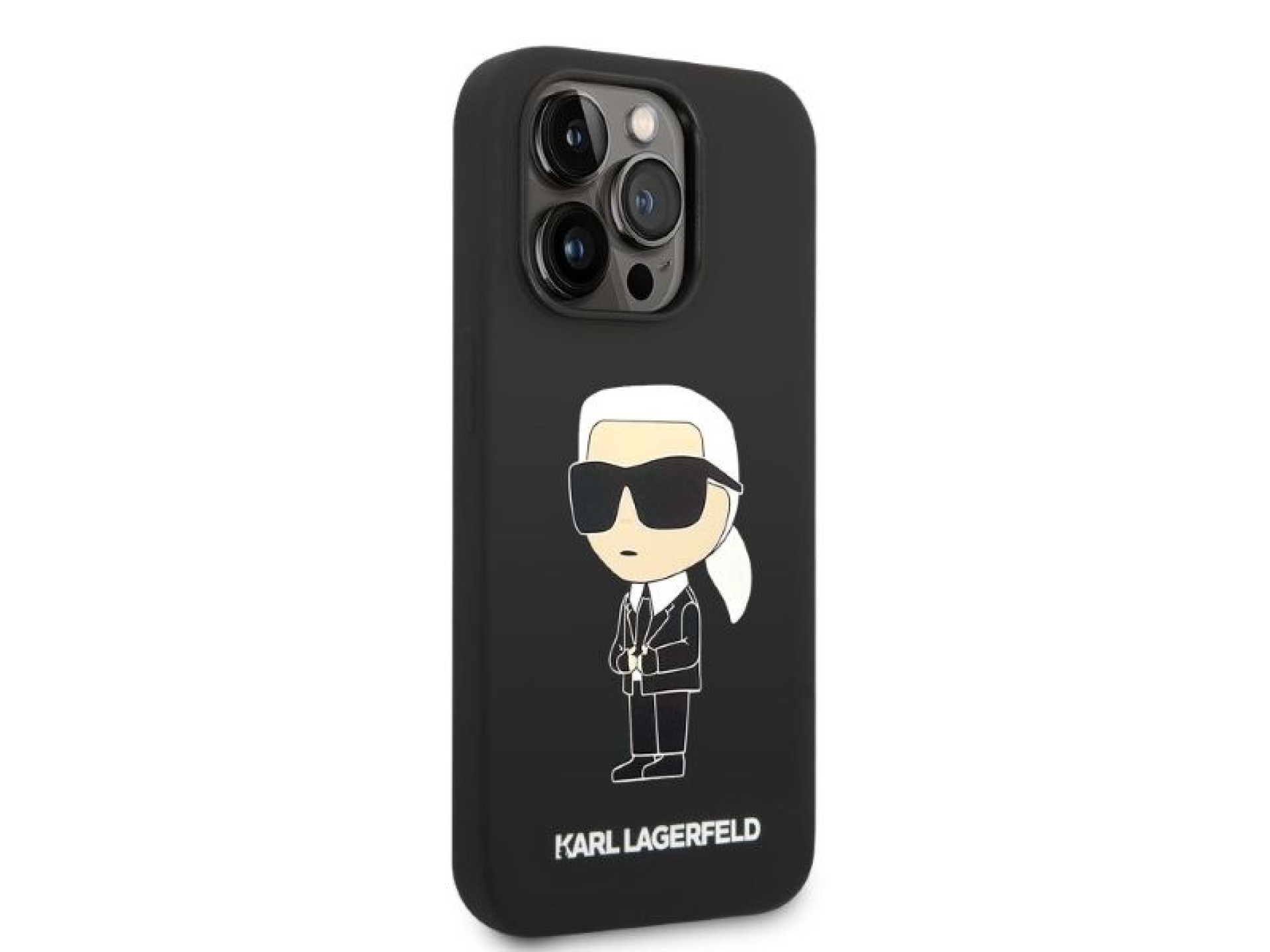 Funda de silicona Karl Lagerfeld Ikonik para iPhone 14 Pro - negra