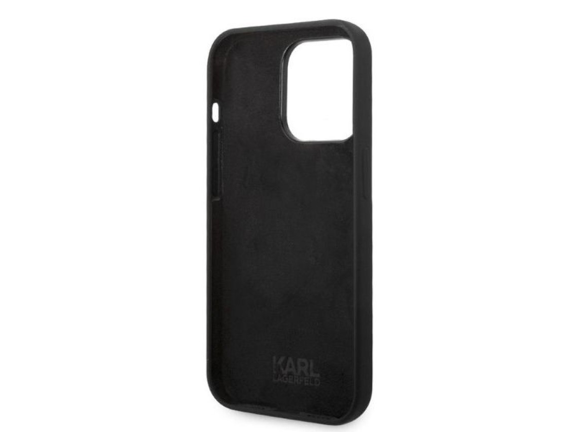 Funda de silicona Karl Lagerfeld Ikonik para iPhone 14 Pro - negra