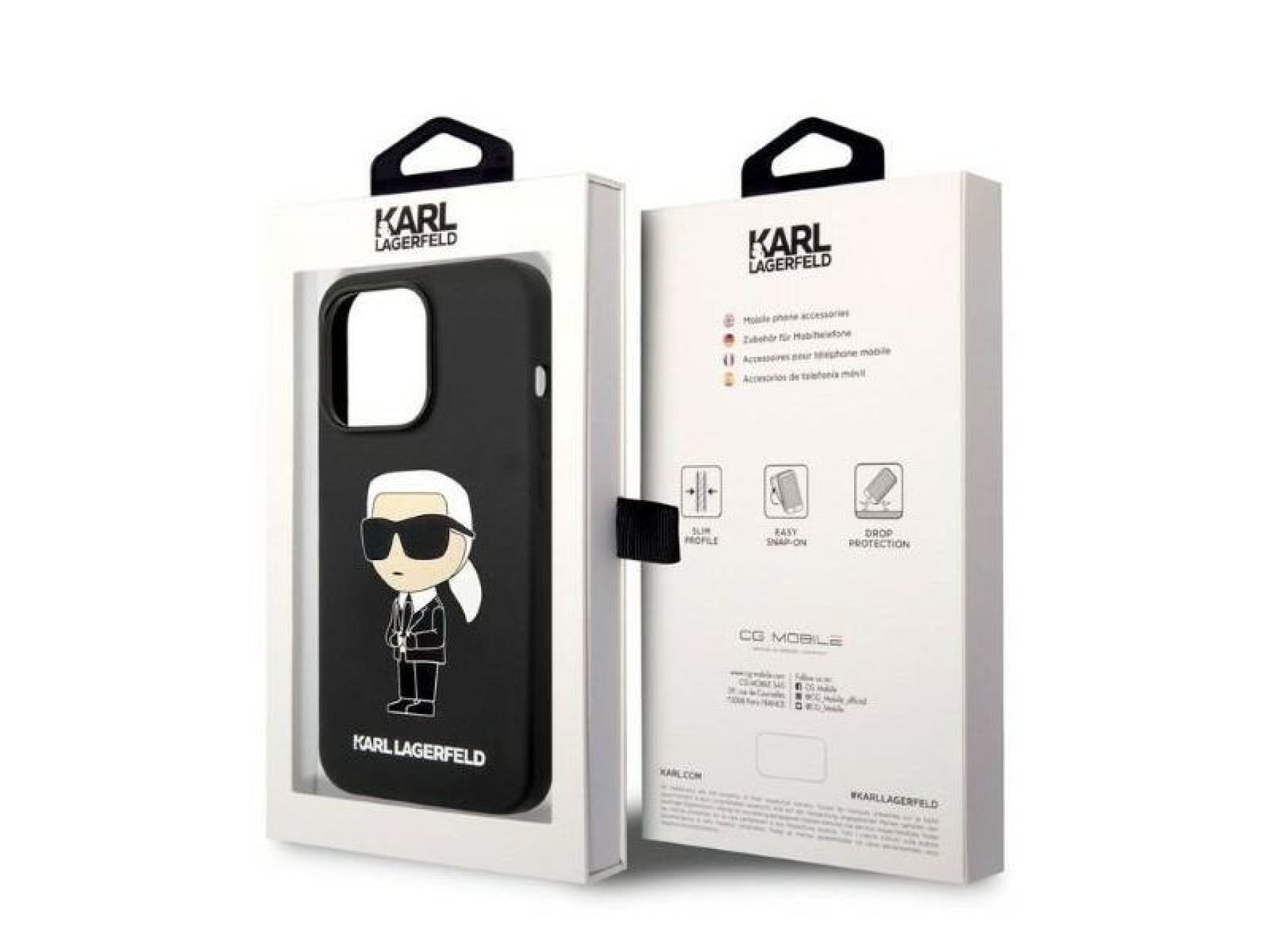 Funda de silicona Karl Lagerfeld Ikonik para iPhone 14 Pro - negra