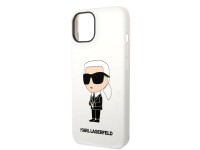 Capa rígida Karl Lagerfeld KLHCP14MSNIKBCH para iPhone 14 Plus 6.7" em silicone branco/branco Ikonik Capa rígida Karl Lagerfeld KLHCP14MSNIKBCH para iPhone 14 Plus 6.7" em silicone branco/branco Ikonik