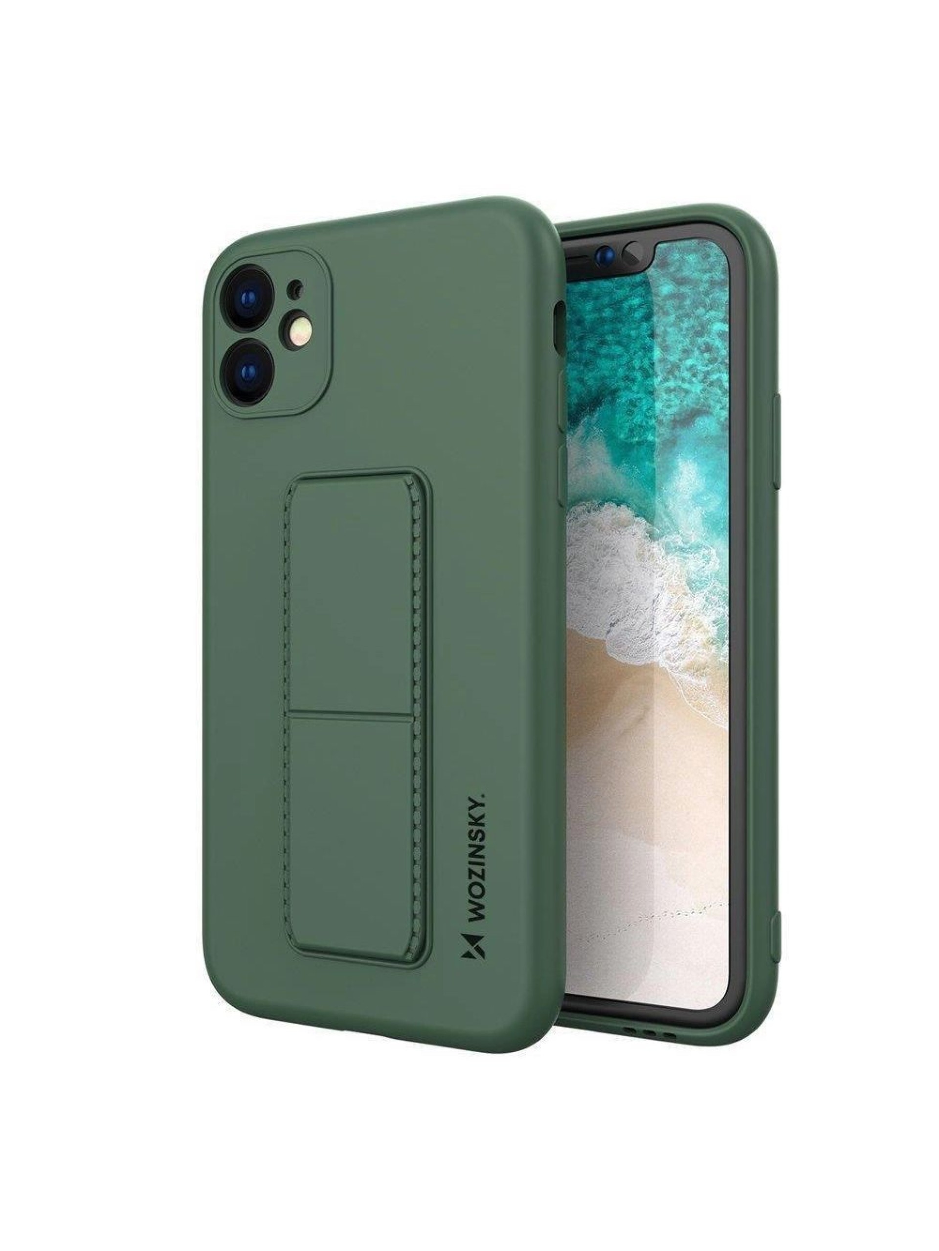 Wozinsky Kickstand Case silicone case with stand Samsung Galaxy A72 4G dark green