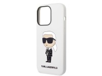 Capa rígida Karl Lagerfeld KLHCP14LSNIKBCH para iPhone 14 Pro 6.1" em silicone branco/branco Ikonik Capa rígida Karl Lagerfeld KLHCP14LSNIKBCH para iPhone 14 Pro 6.1" em silicone branco/branco Ikonik