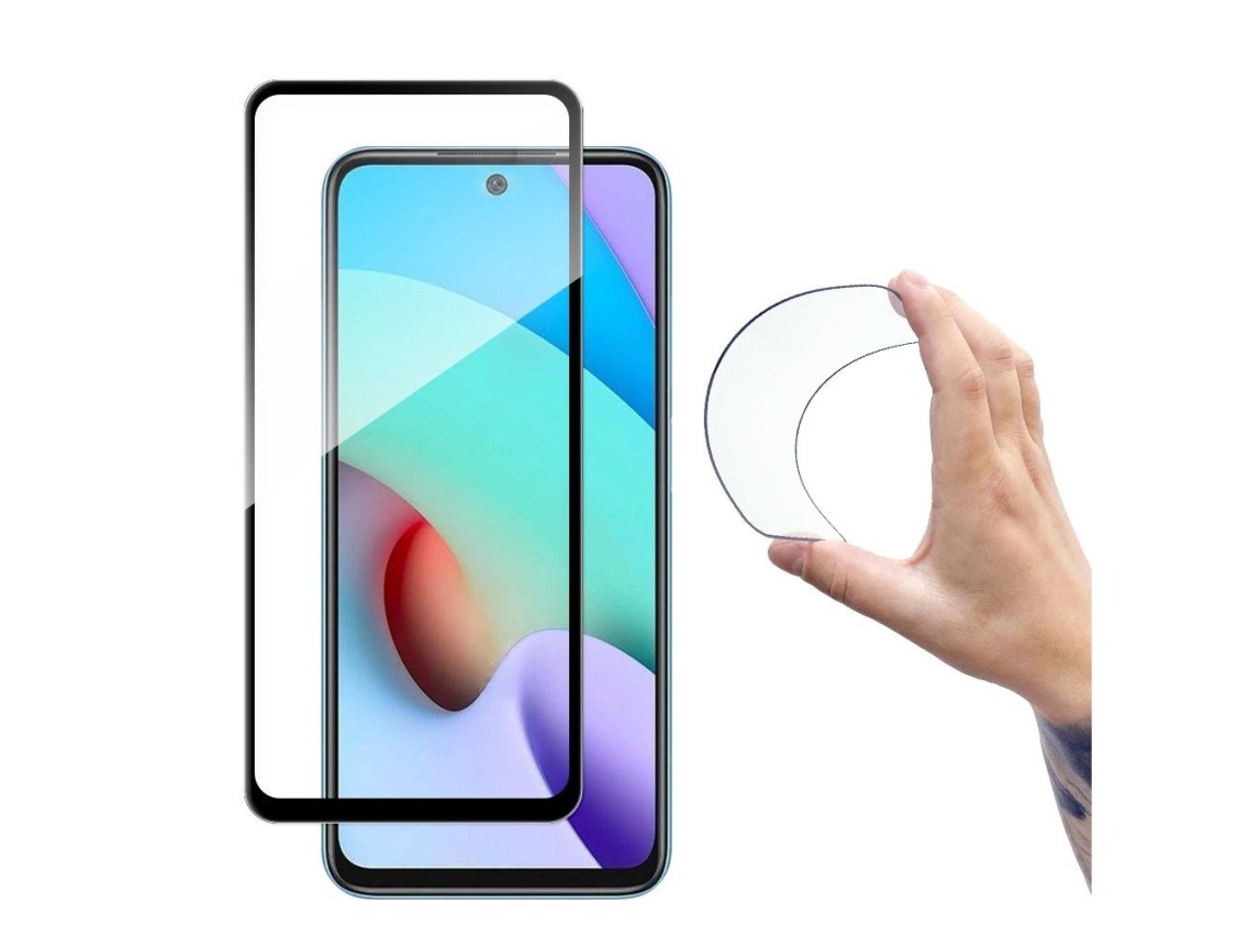 Película de Vidro Temperado Flexi Nano com Cobertura Total e Moldura Wozinsky para Xiaomi Redmi 10 (