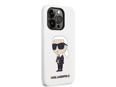 Karl Lagerfeld Silicone Ikonik case for iPhone 14 Pro Max - white Karl Lagerfeld Silicone Ikonik case for iPhone 14 Pro Max - white