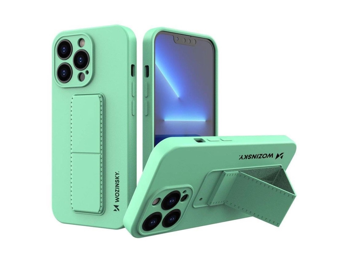 Wozinsky Kickstand Case iPhone 13 Pro Max Silicone Case with Stand Mint