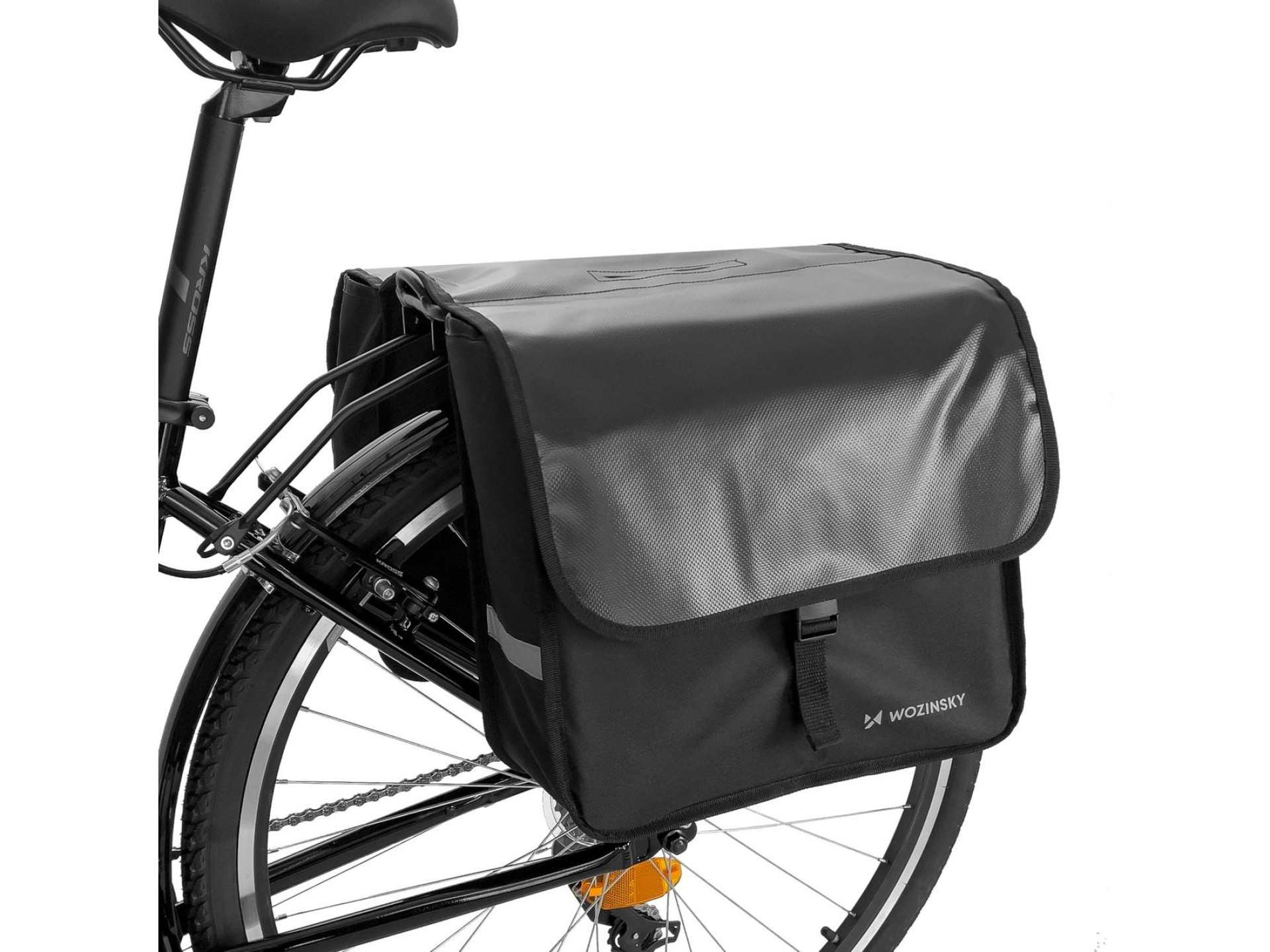 Alforje duplo para bicicleta Wozinsky para porta-malas, 28L, preto (WBB34BK)