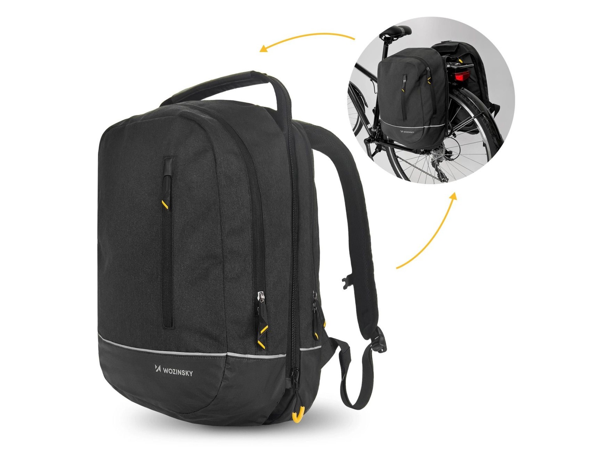 Wozinsky Double Bike Bag Backpack 2in1 30l Black (WBB30BK)