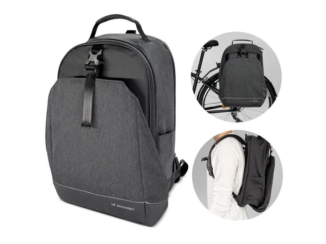 Wozinsky bicycle trunk bag, bicycle backpack with frame, 2-in-1, 40l, black (WBB33BK)