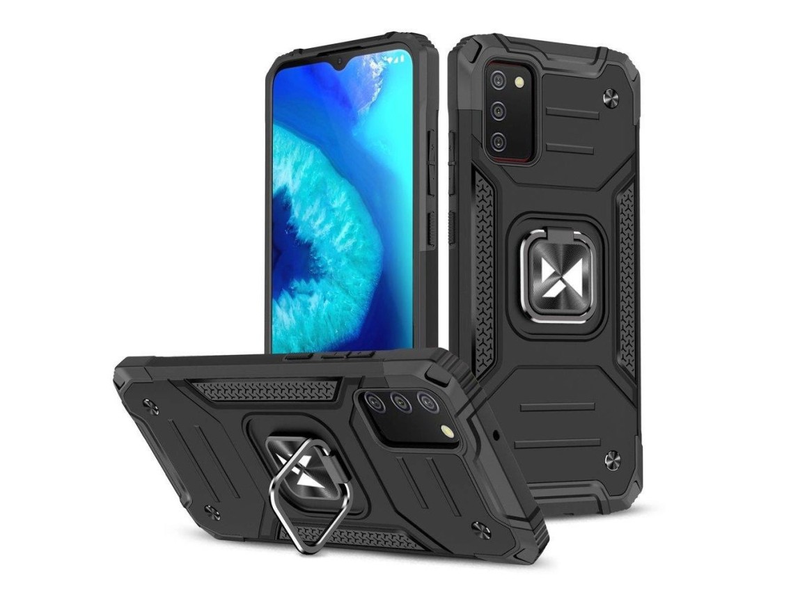 Capa protetora híbrida resistente Wozinsky Ring Armor com suporte magnético para Samsung Galaxy A03s