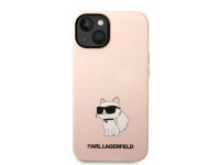 Funda rígida rosa/rosa de silicona Choupette para iPhone 14 Plus de Karl Lagerfeld KLHCP14MSNCHBCP ( Funda rígida rosa/rosa de silicona Choupette para iPhone 14 Plus de Karl Lagerfeld KLHCP14MSNCHBCP (